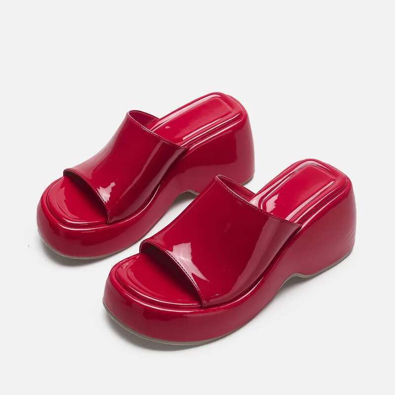 New Fashionable Sier High Heels Versatile Platform One Step Slippers Women Casual Comfort Sandals Party Shoes Wome