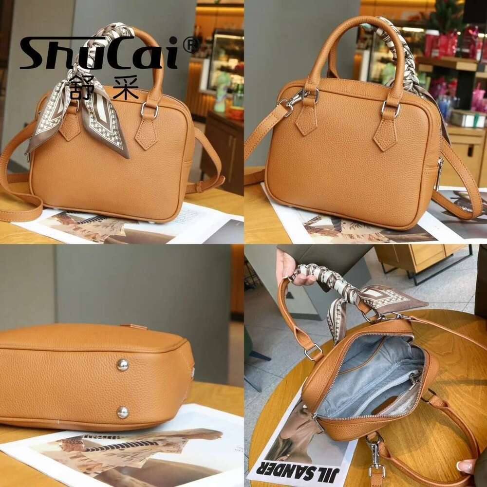 Genuine Leather Womens Fashion Box Handbag Shoulder Crossbody Women Designer Bag