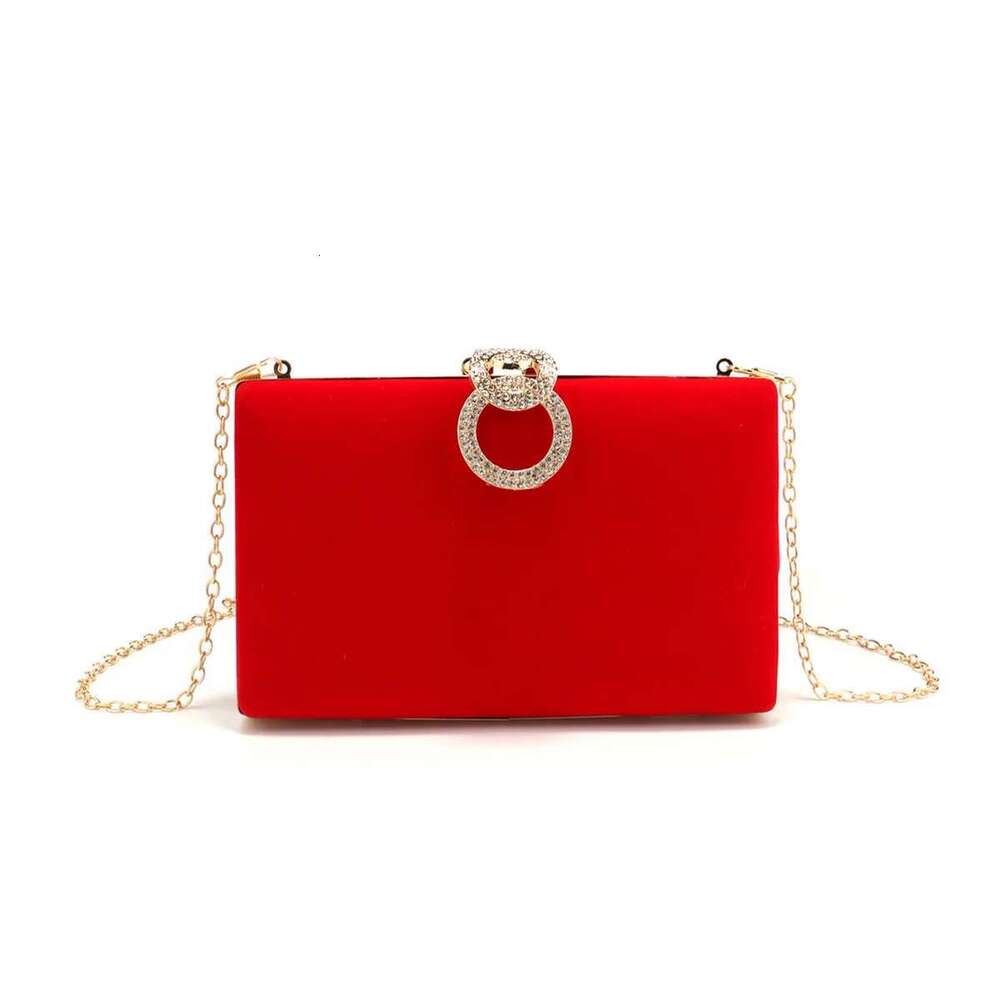 Veet Red Color Clutch Dias Glitter Wedding Evening Bags Dress Girl Handbags Purse