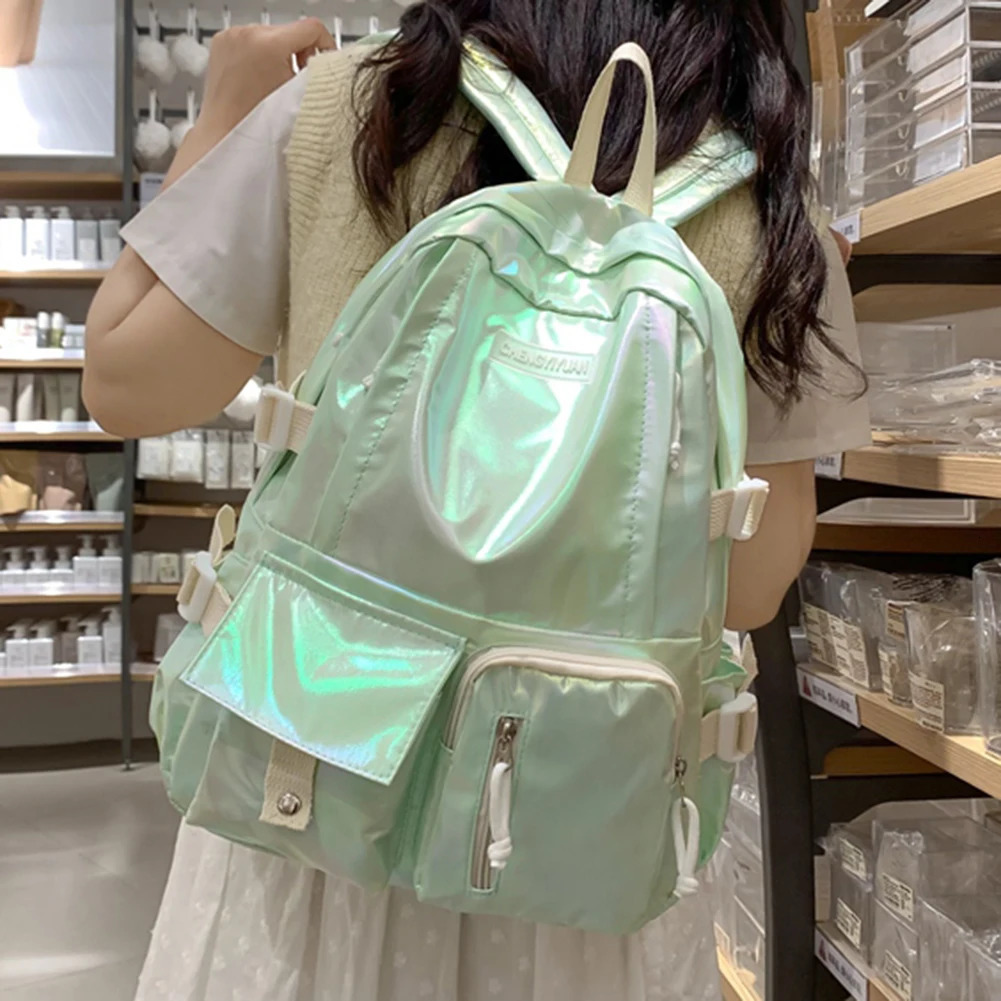 Womens Laser Backpack Multi Pocket School Backpack Large Capacity Campus Backpack 250427