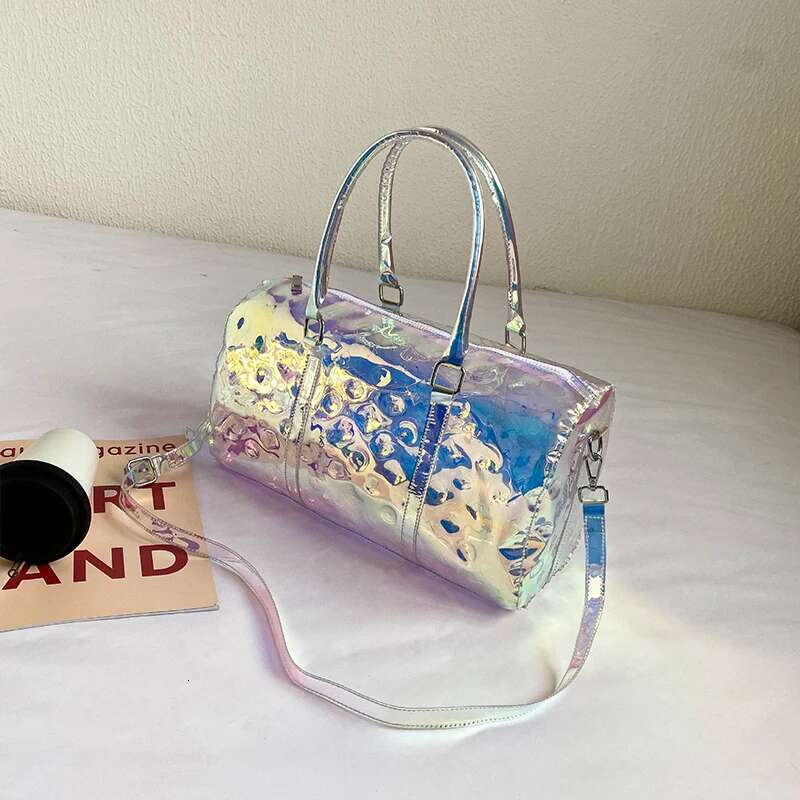 Fashion Colorful Transparent Jelly Laser Shoulder Women Handbag Waterproof Large Capacity Storage Travel Bag
