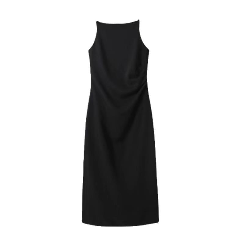 S311 Summer new elegant mature style slit suspender skirt slim fit