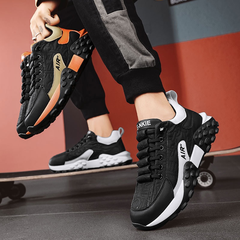 2025 free shipping men running shoes designer shoes beige thick soled anti slip sports shoes orange color sizes 39-44