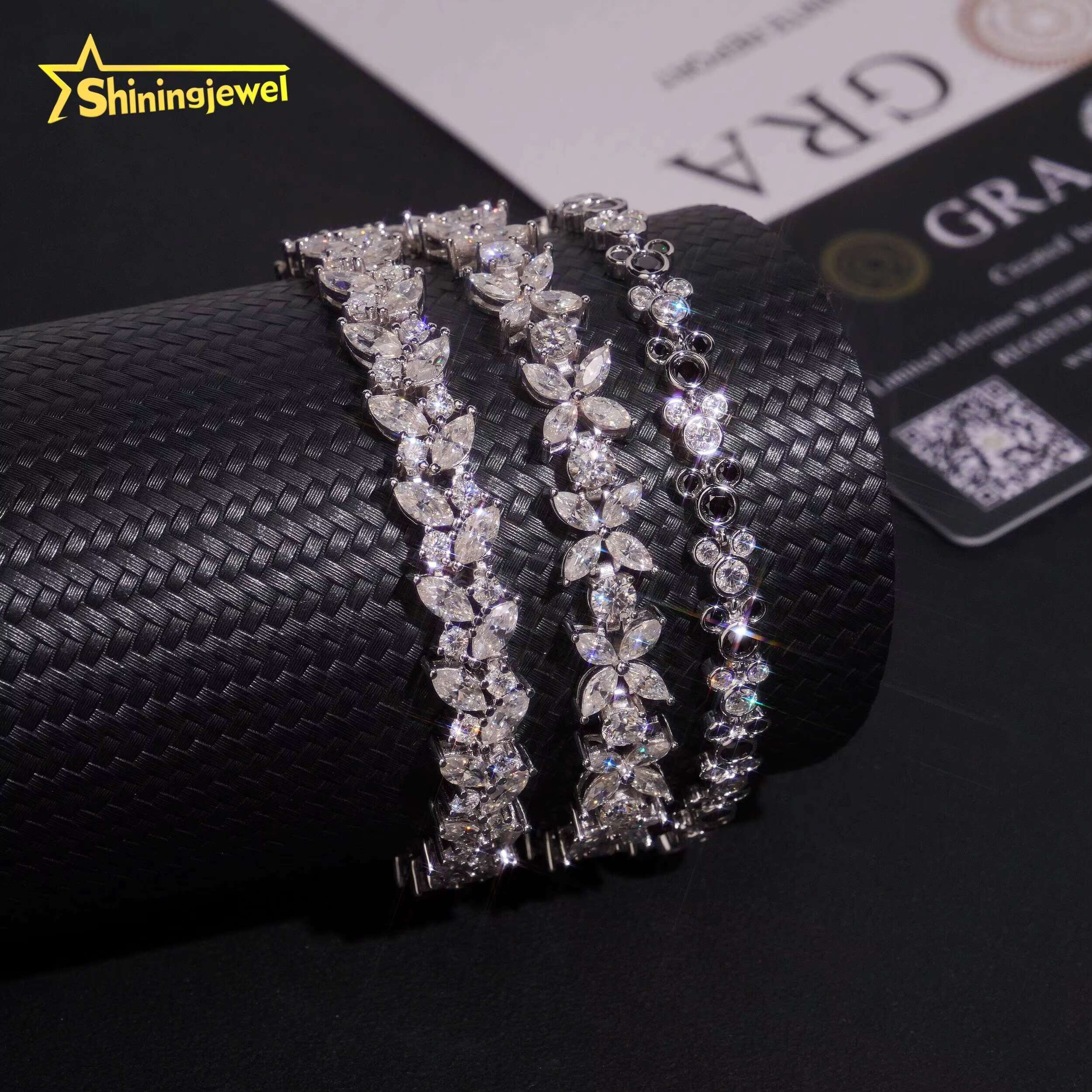 New Arrival Luxury 925 Sterling Silver Fancy Shape Infinity VVS Moissanite Tennis Bracelet