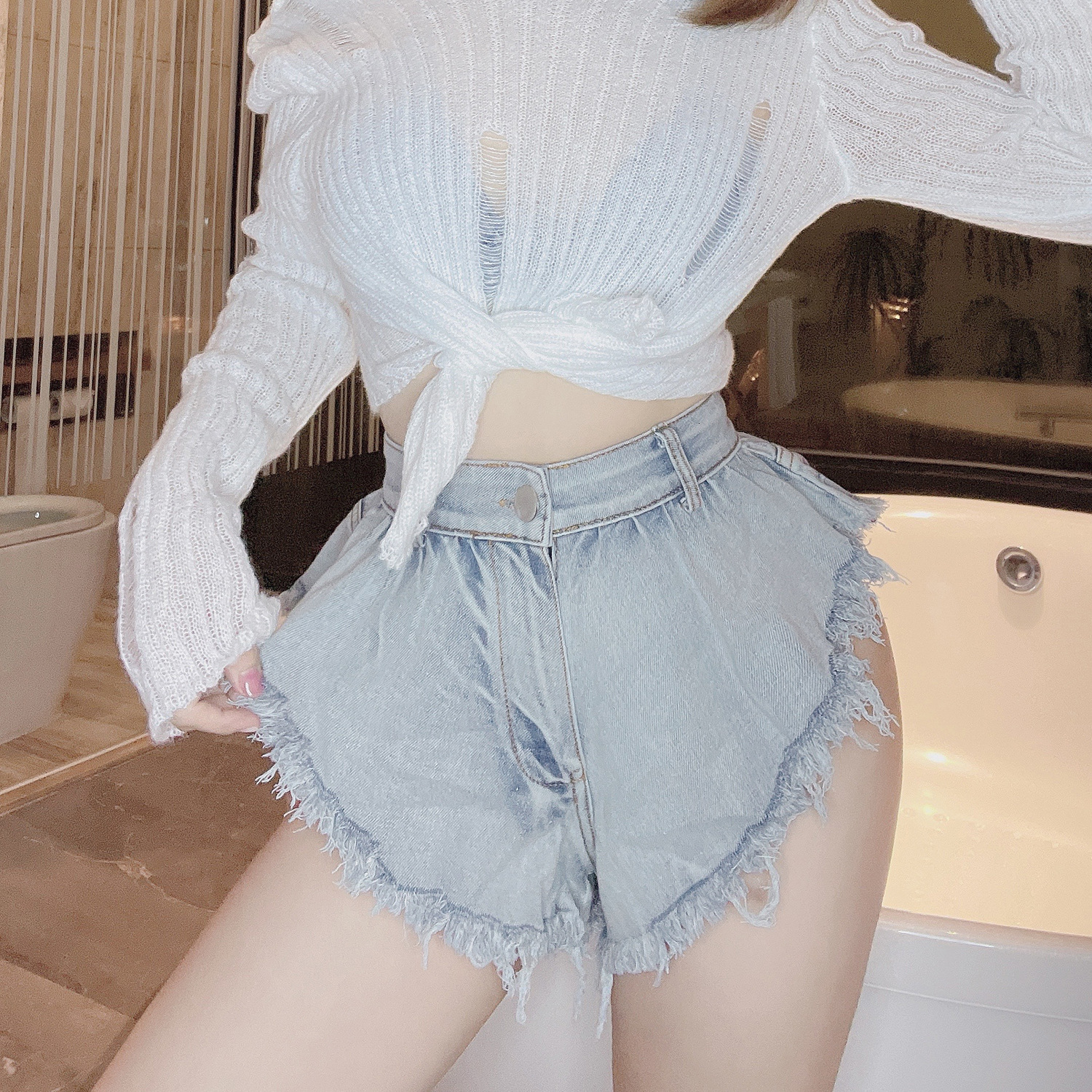 Women's Denim Shorts Designer New High Waisted Plus Size Jeans Street Casual Blue Loose Hot Pants For Women
