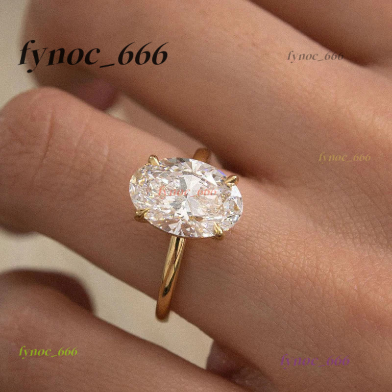 Moissanite Solitaire Oval Cut Engagement Ring 18K Gold Plated With GRA DEF Round Brilliant Moissanite Jewelry Factory