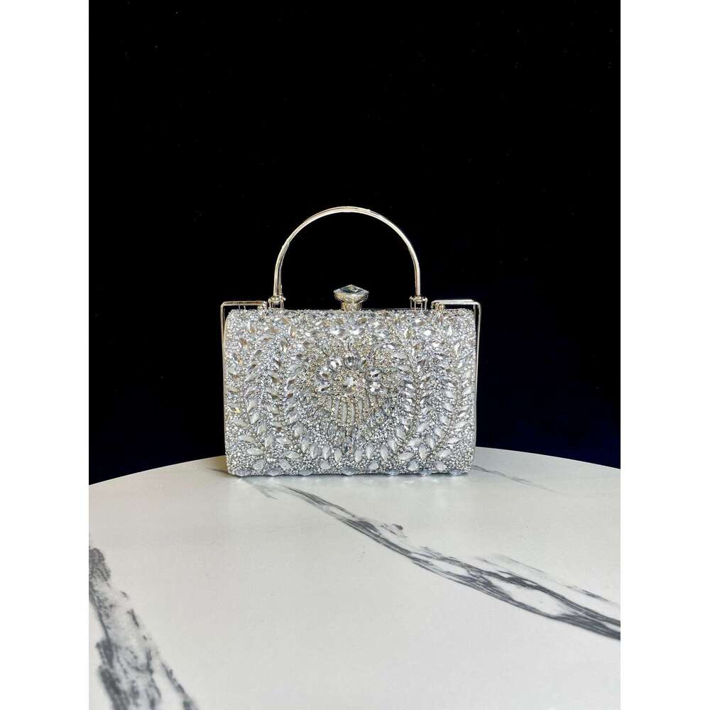 Dinner Bag New Handbag Banquet Sparkling Small Square Single Shoulder Crossbody With Diamond Inlaid Carrying Bag KQ