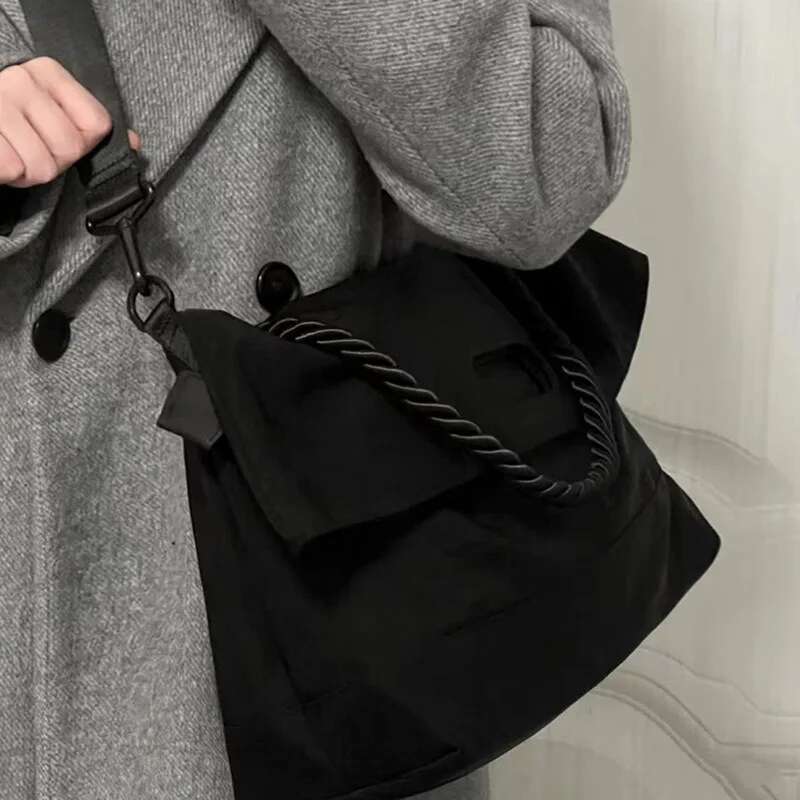 2024 New Large Capacity Crossbody Solid Color Oxford Nylon Shoulder Messenger Bag, Tote Bag For School, Commute