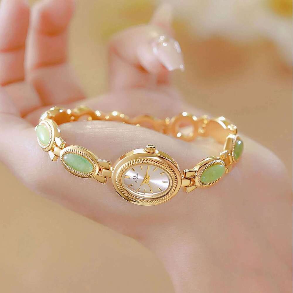 High-End Ladies Watches Elegant Green Jewelry Jade Quartz Bracelet Wristwatch Gifts For Women 2025 Fashion Dress Watch