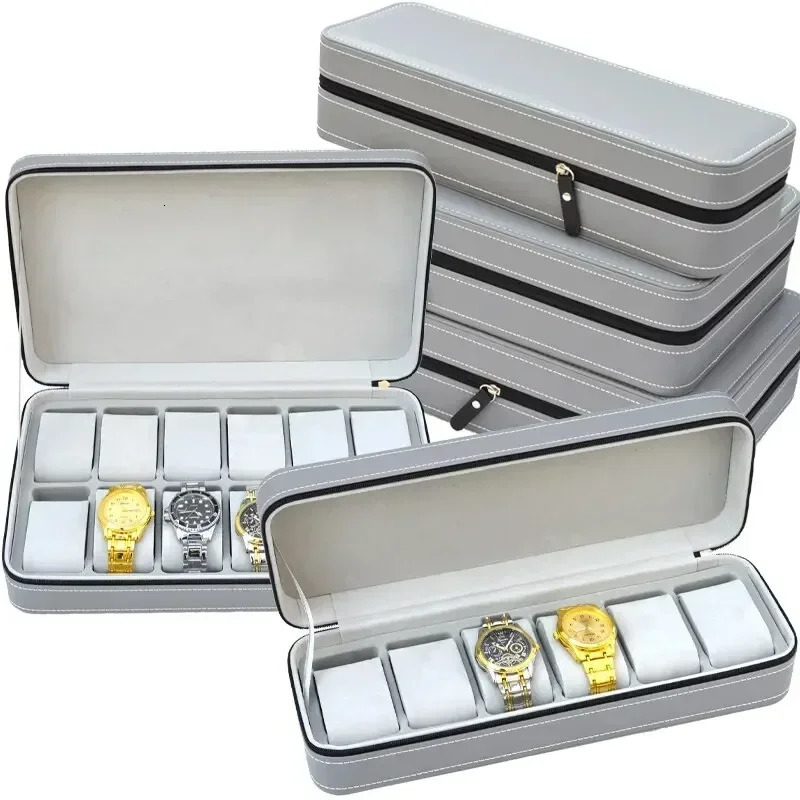 Organizer of the 6/10/12 girls portable watch storage box for featuring a classic style multifunctional watch display box with zipper 250430