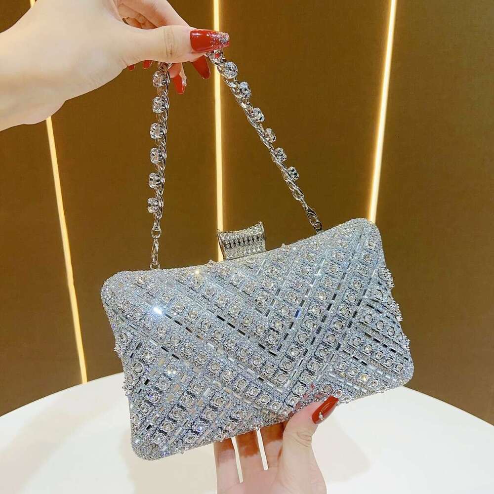 Dinner Bag New Dress Celebrity Water Diamond Handheld Qipao Small Single Shoulder Crossbody Evening Bag Women S Handbag KQ