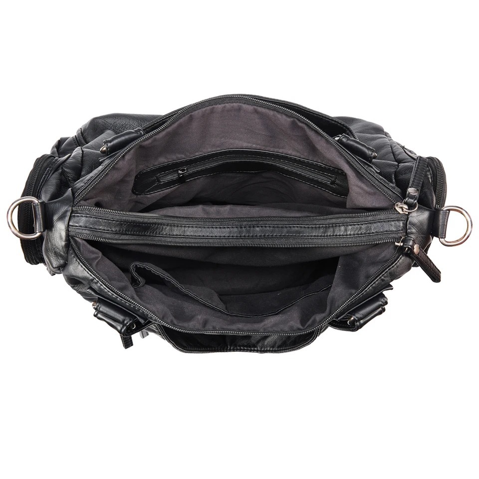 Ladies' washed old Y2K motorcycle large capacity multi pocket Japanese and Korean trendy spicy girl shoulder bag