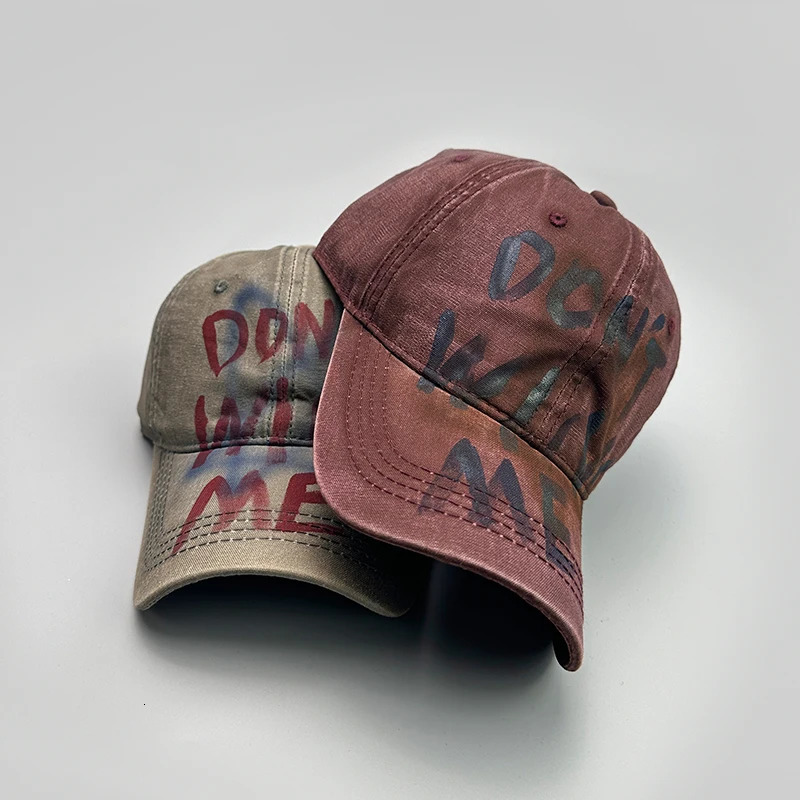 Retro Graffiti Alphabet Baseball Hat Neutral American Street Breathable Sunshine Hip Hop Edition Casual Fashion Leather Hat 250430