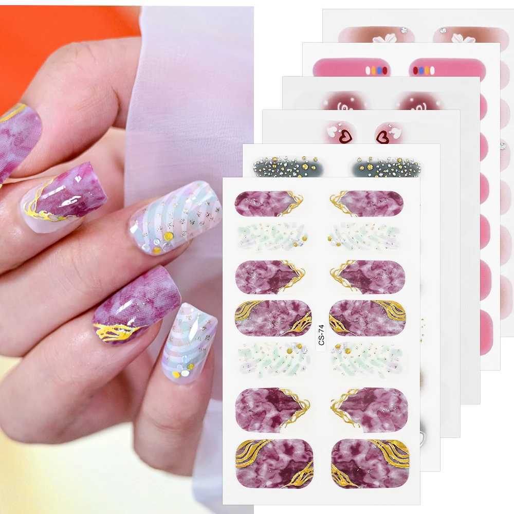 50 styles full package nail polish decal/heart/powder blusher/French design nail polish package 14 tips adhesive decal baking Fr H25429