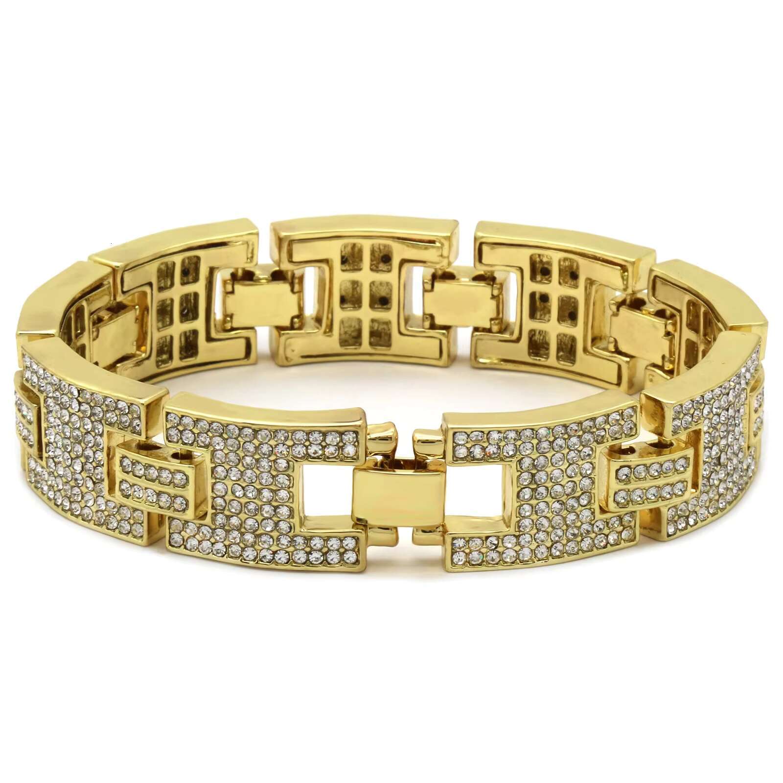 16 MM Iced Out Hip Hop Certified Gold Cuban Chain Link Real Diamond Bracelet Jewelry Gift for Your Husband