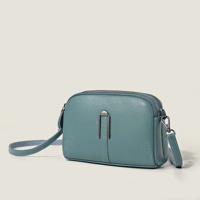 Genuine Leather Women's Crossbody For Woman Female Solid Color Clutch Phone Bags Shoulder Messenger Bag Sac