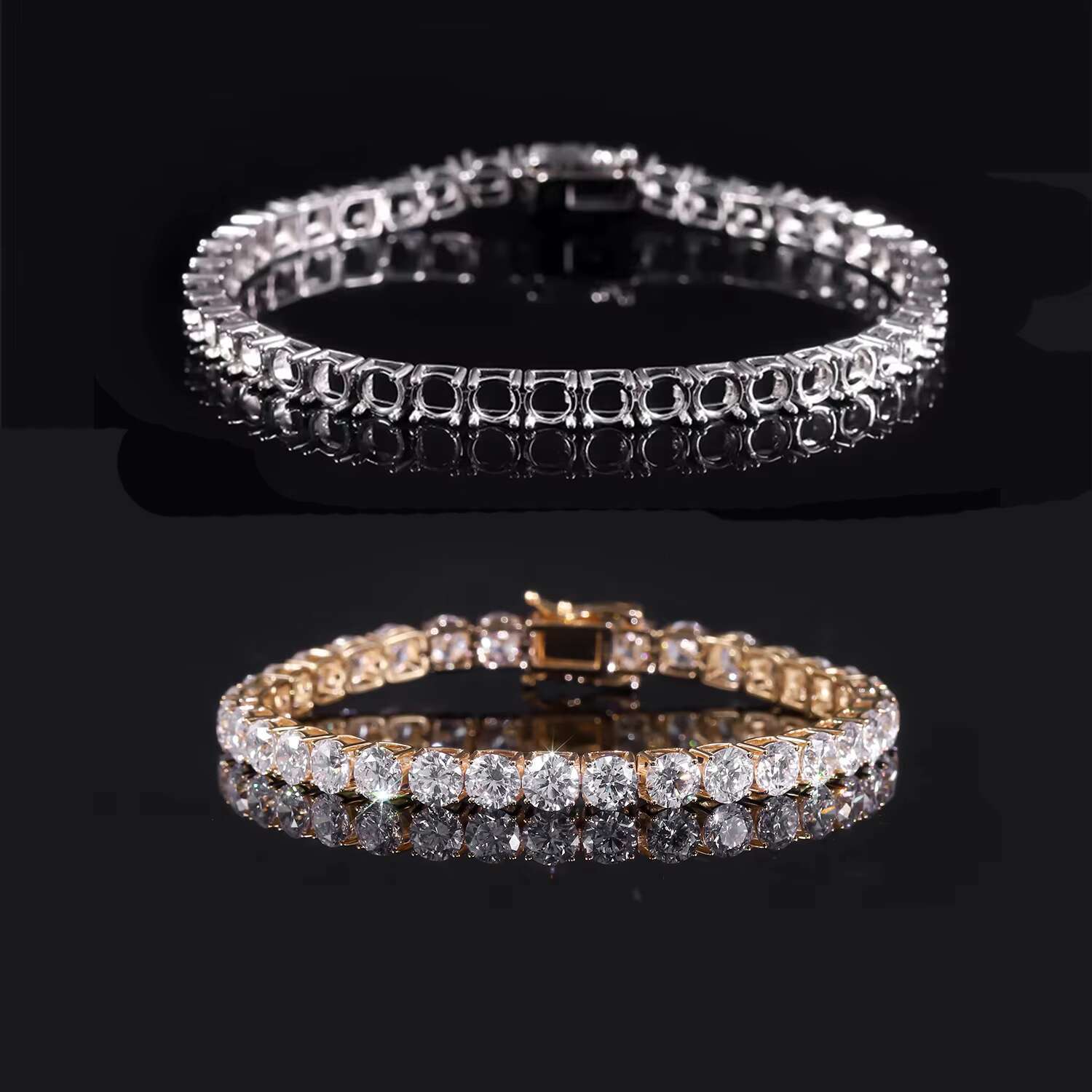 Abiding OEM ODM 9K 10K 14K 18K White Gold Semi Mount Bracelet 5mm 8 Inches Diamond Tennis Bracelet Mounting