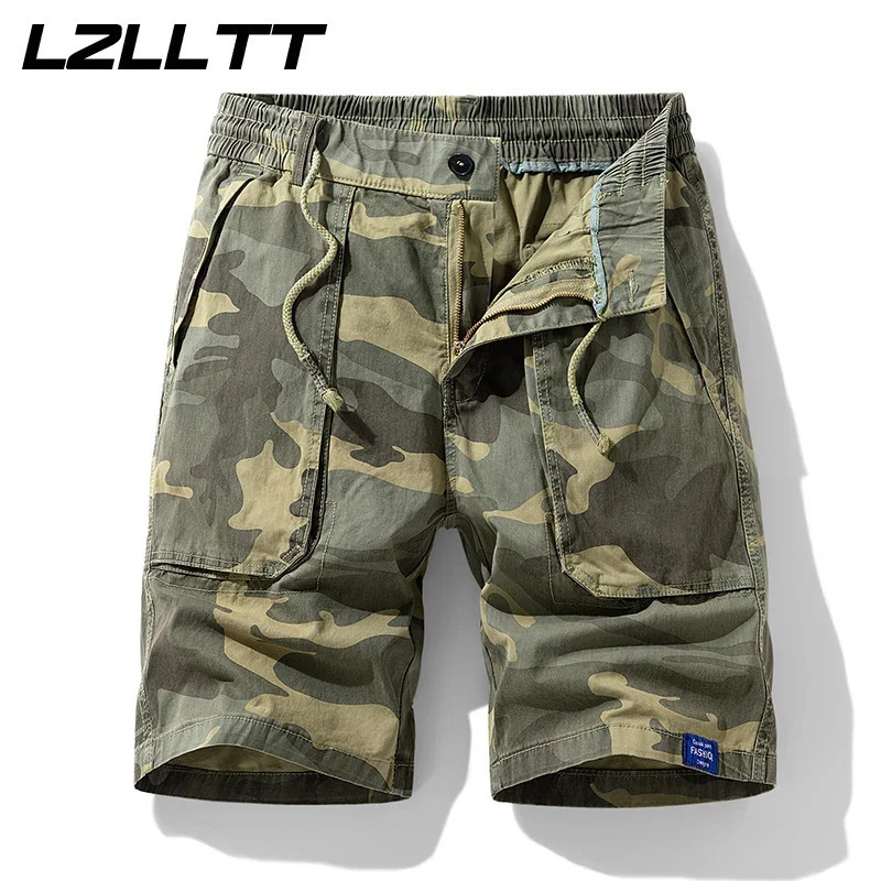 Summer mens cotton cargo camouflage shorts clothing casual breeze Bermuda beach jogging direct LZLLTT 250425