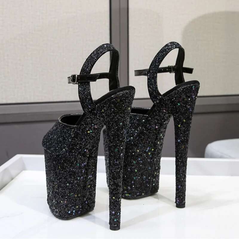 Designer Sexy Open High Heels Sparkling Sequined Women Platform Buckle Sandals Party Nightclub Shoes