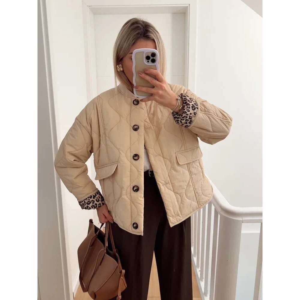 Women's Spring Winter Quilted Jackets Long Sleeve Button Down Puffer Jacket Outerwear Coats with Pockets