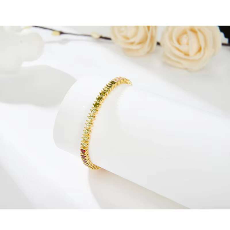 Customizable 14K 18K Gold Plated Women Rhinestone Moissanite Luxury Tennis Bracelet