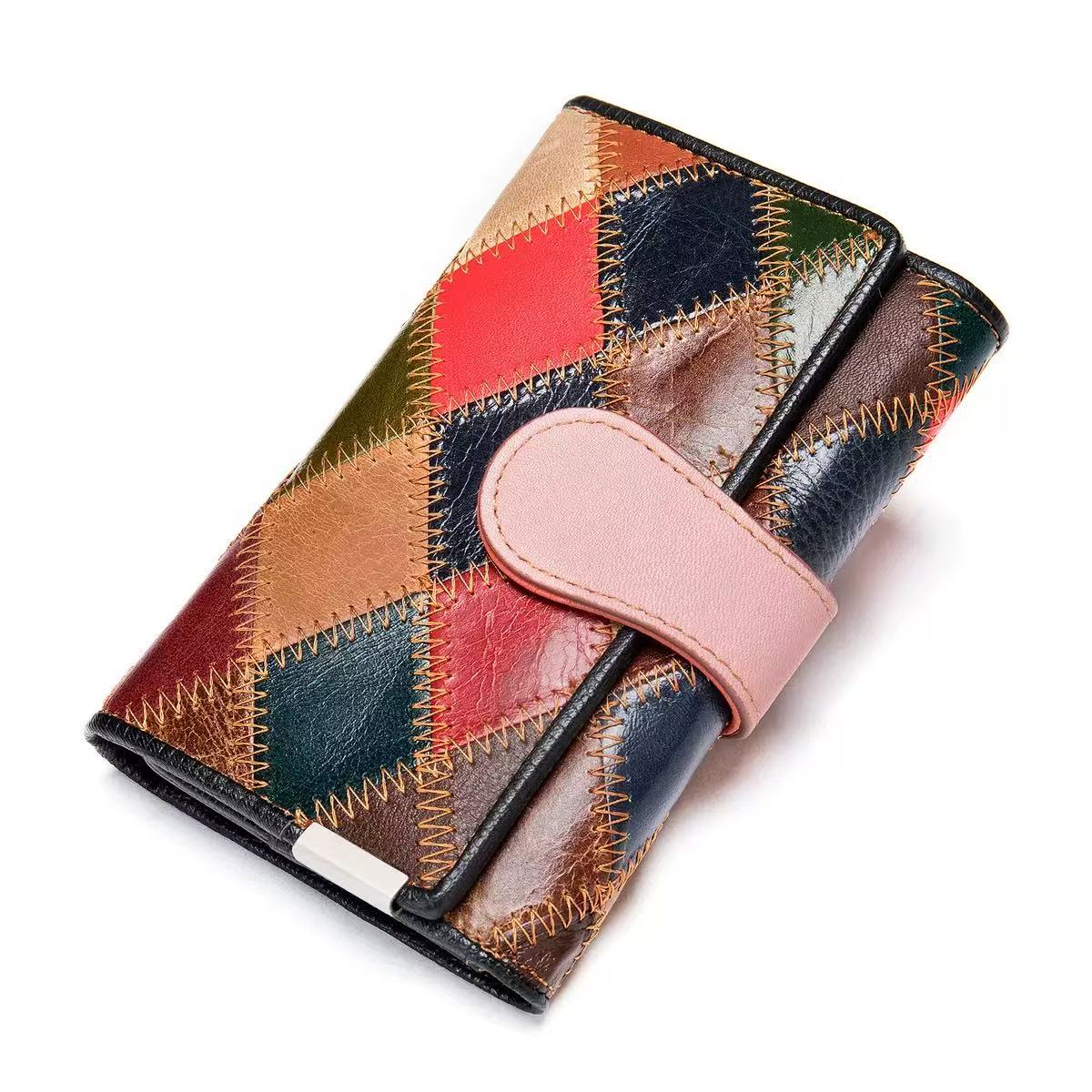 WESTAL women's wallet Bohemian wallet Leather wallet Coins and cards Women's long tote bag Women's wrist guard wallet Designer fashion 