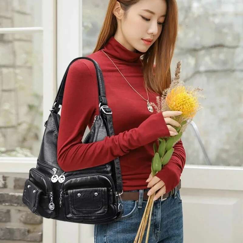 designer bag Female Multifunctional Handbag Casual Large Capacity Hobos For Women Travel Shoulder Bags Totes PU Leather Crossbody Bag
