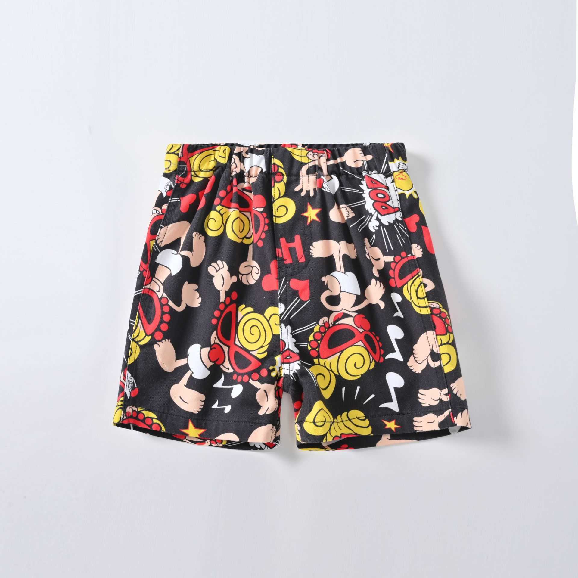 Childrens Casual Shorts Summer New Style Mens and Womens Cotton Five Quarter Pants Cartoon Full Print Trendy Shorts Dance Shorts Y250430Q3A1