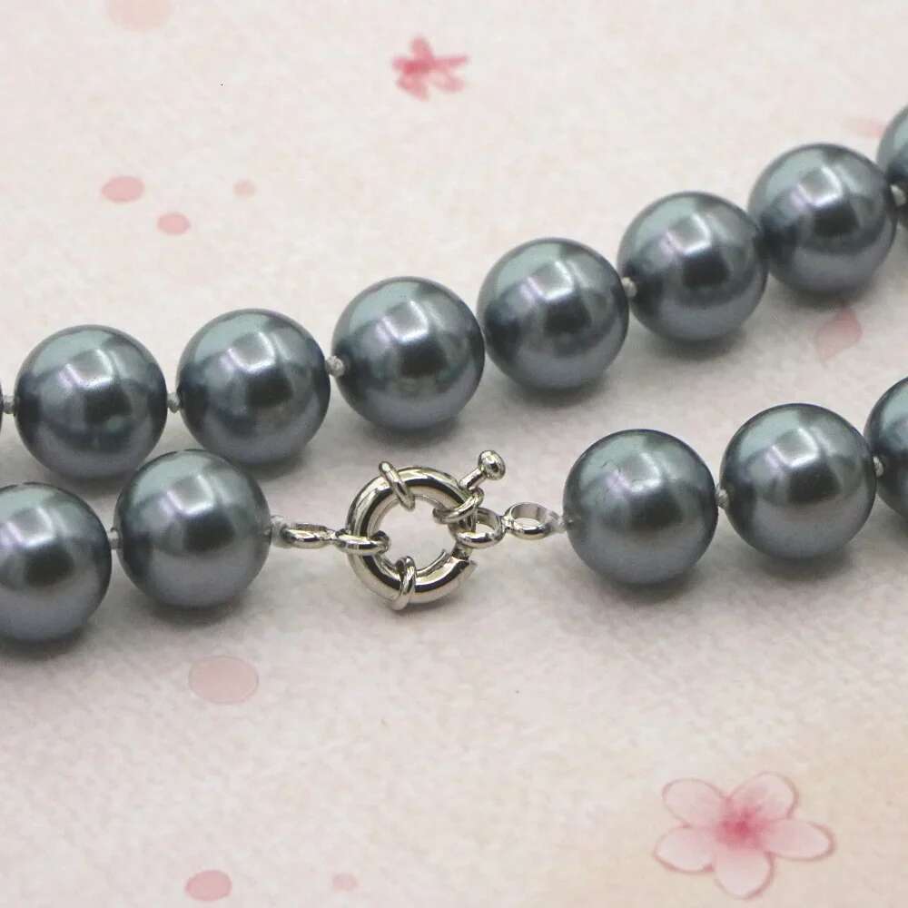Jewelry For Women 12Mm Black Imitation Pearls Necklace Bracelet Earring Set Girl Christmas Wedding Gift Design Manufacturing