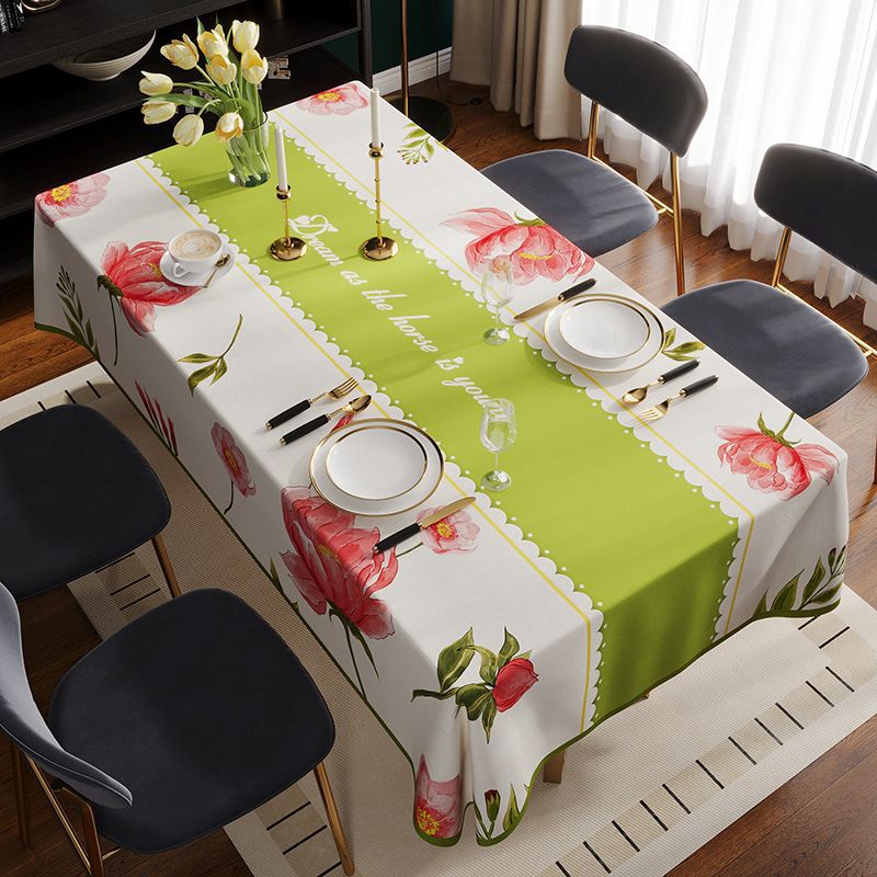 T0442 high-grade light luxury tablecloth waterproof, oil-proof, scalding-proof and wash-free PVC simple tablecloth new coffee table mat