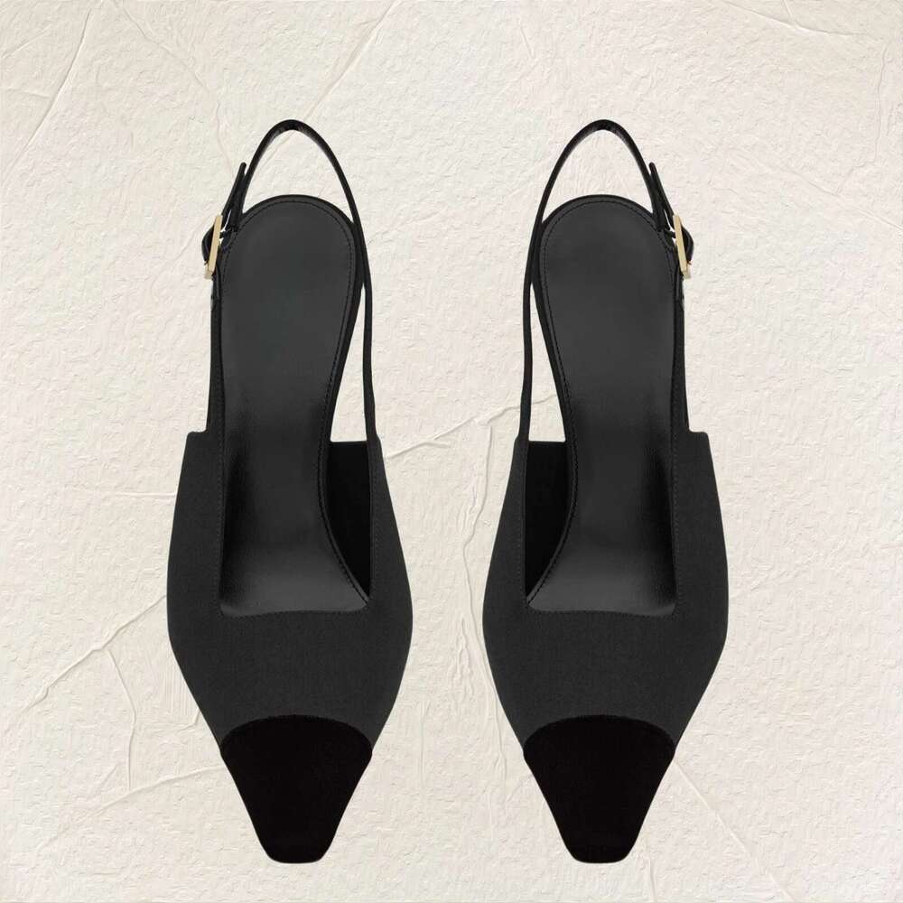 Summer Heel Fashion Square Toe High Heels Colorblock Buckle Shoes Modern Women Sandals Everyday Versat