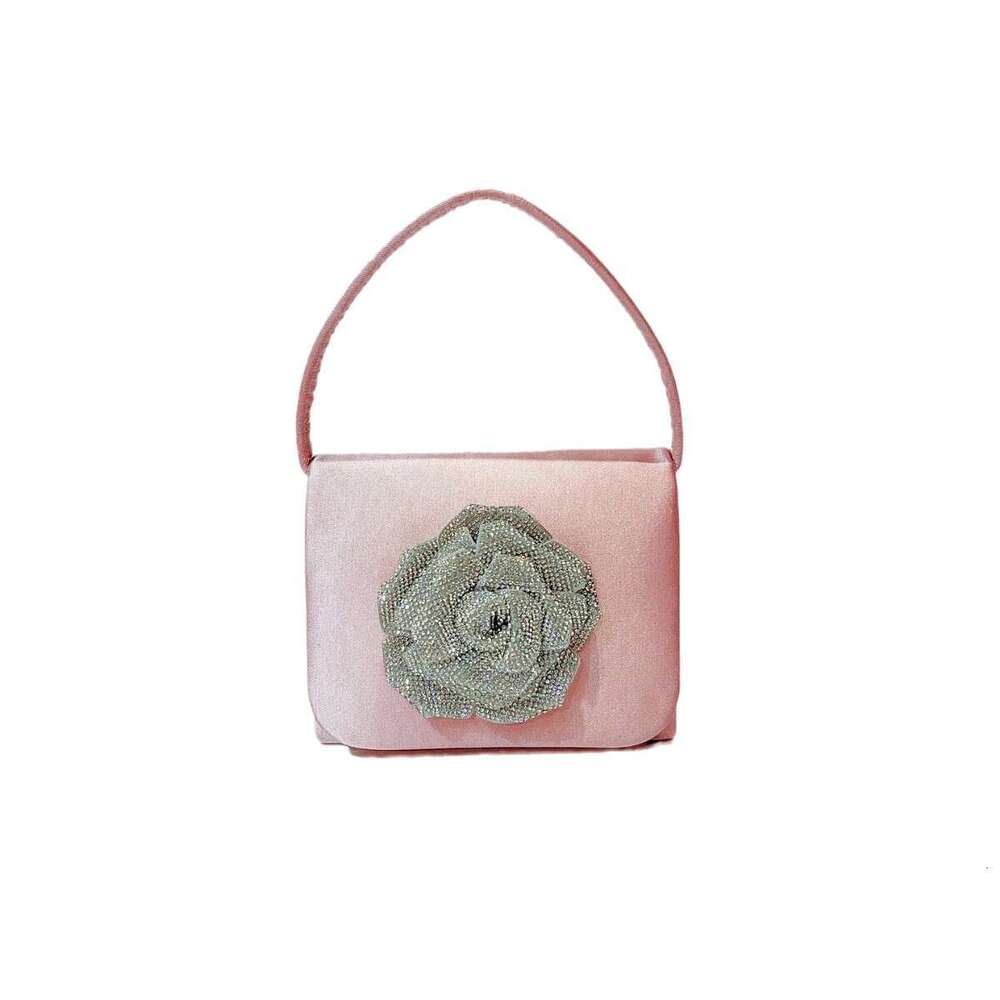 Dinner Bag French Banquet Silk Satin Small Square With High Quality Flower Mini Lipstick Change Key Handheld Crossbody Bag KQ