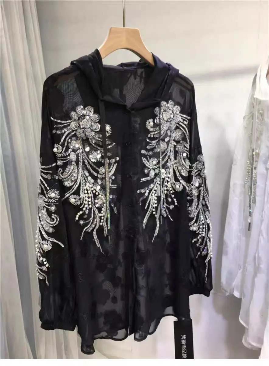High end 2025 SpringSummer Hoodie Womens Loose Casual Y2K Black Top Dress 250422