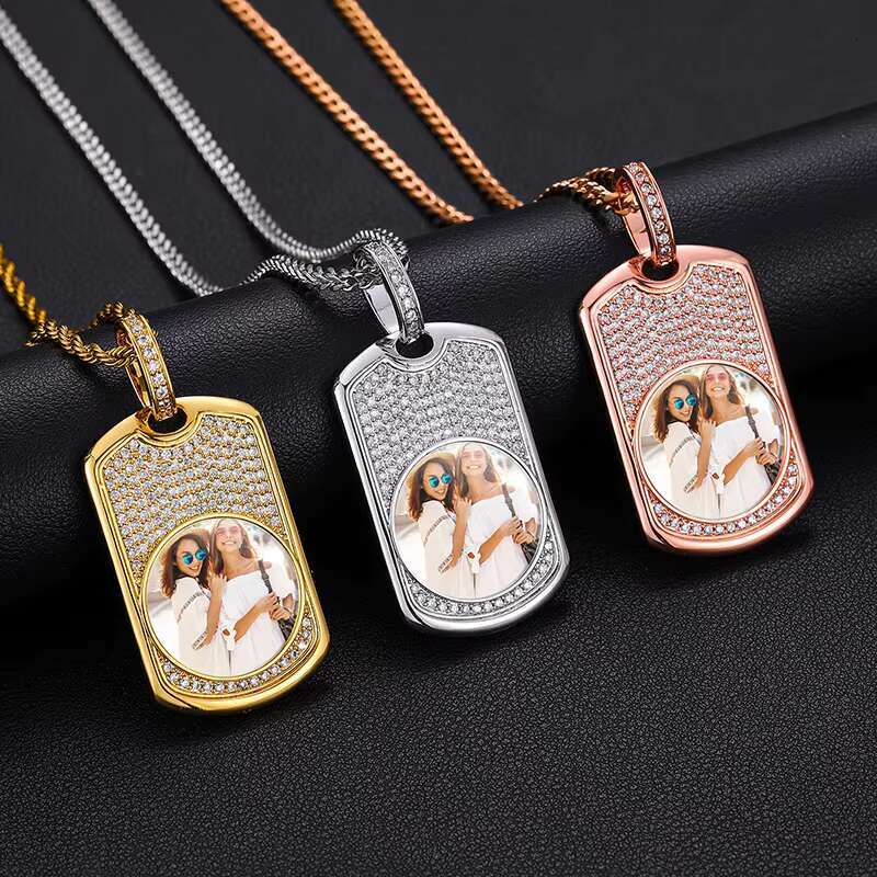 2022 Trend Custom Round Gold Iced Out Pendants Hip Hop Necklace Custom Photo Locket Picture Pendant Photo Pendant