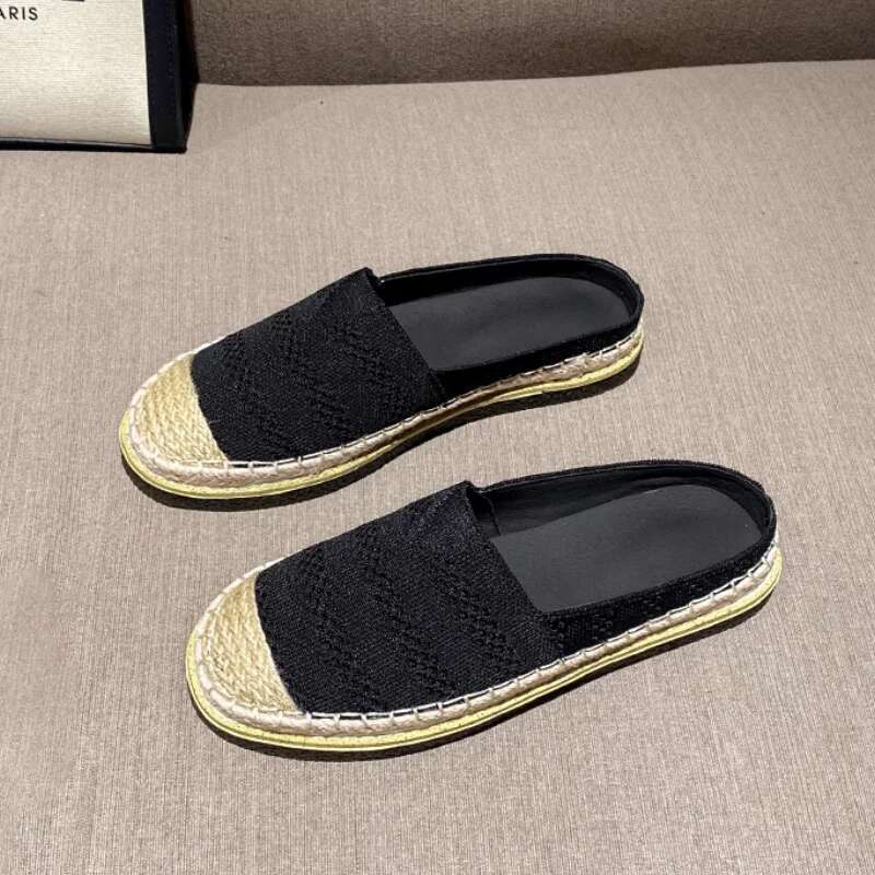 Brand Fashion Canvas Color Matching Flat Breathable Casual Women Slip On Shoes Comfortable Slipper