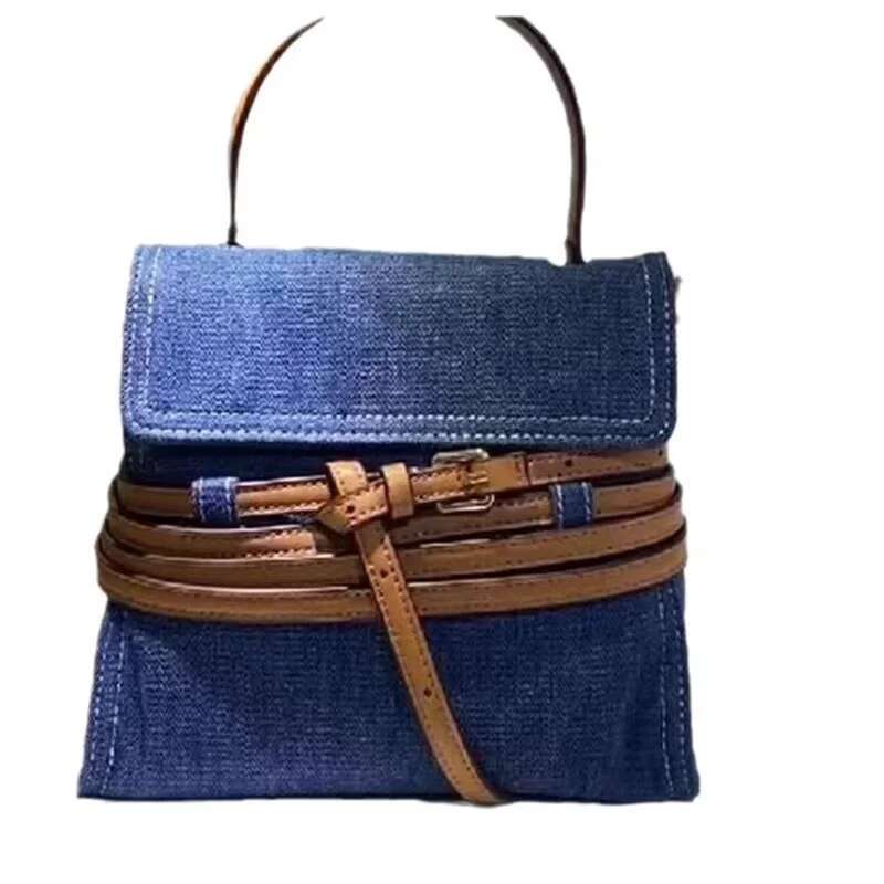SUNNY BEACH Small Jeans Shoulder Bag Denim Blue Handbags Women Armpit Female Holiday Tote Brand Designer