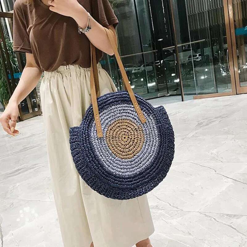 Summer Large Capacity Straw Handbag Handmade Hollow Out Shoulder Bags For Women Big Holiday Beach Bag Portable Totes Pack