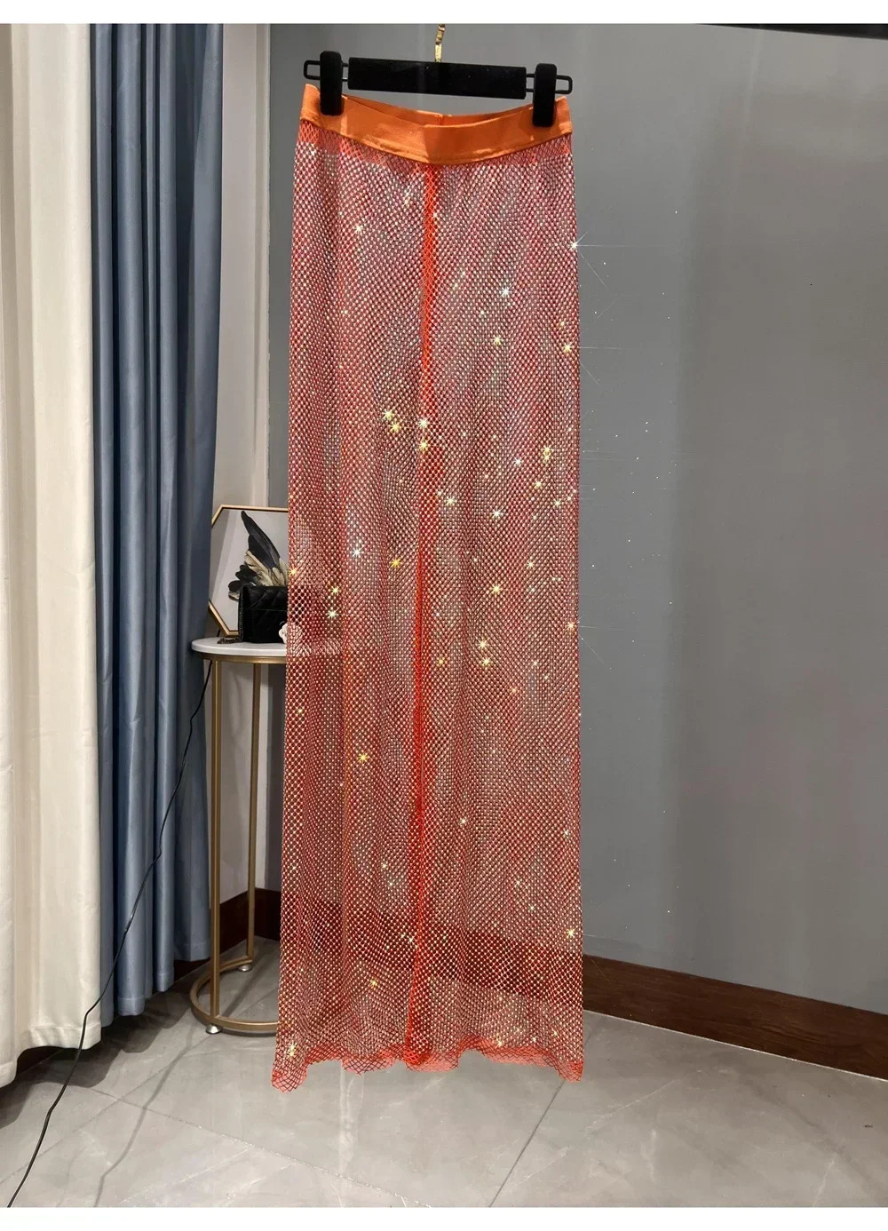 European and American Street Womens Sparkling Colorful Diamond Glowing Grid Wide Leg Pants Floor Dripping Stone Stripes 250428