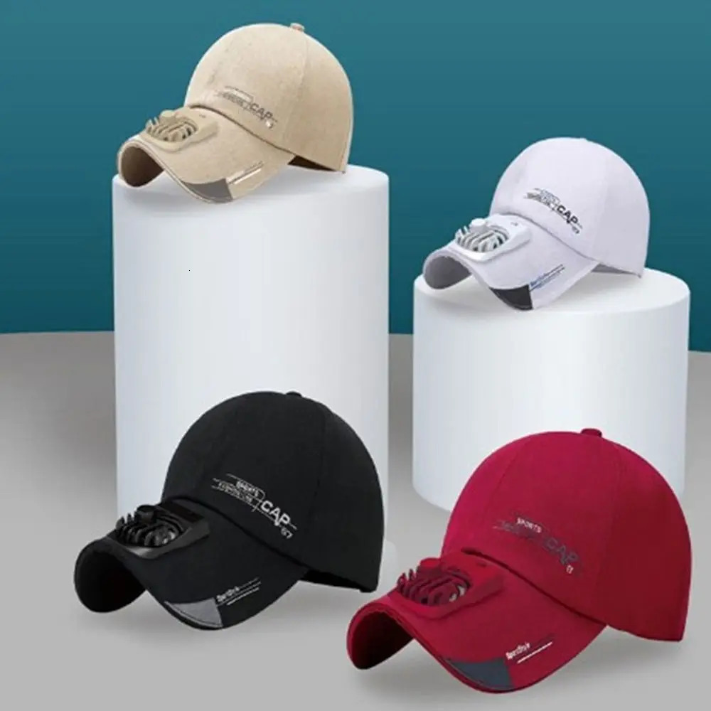 Womens Summer USB Charging Cooling Fan Baseball Hat Outdoor Golf Sunshade Hat 2-Speed Adjustable Foot Hat Hiking Beach Sun Hat 250430