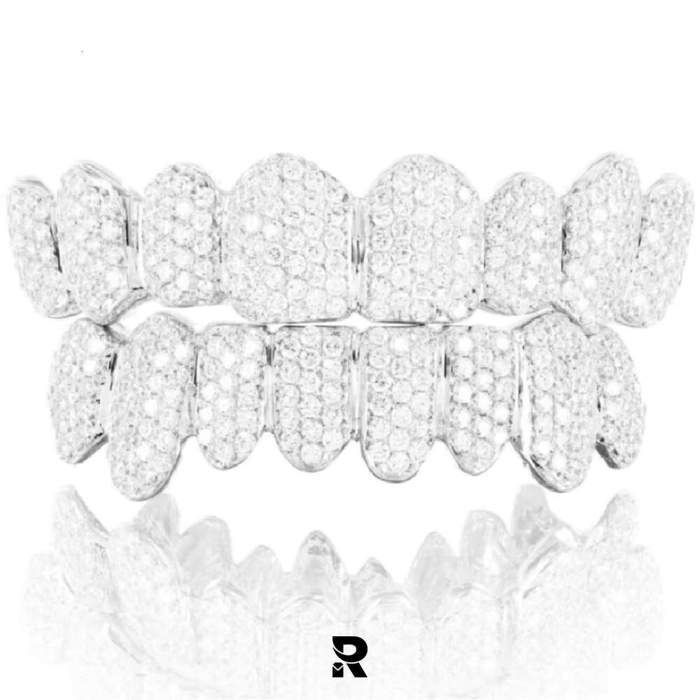 Premium Quality 925 Sterling Silver Vvs Moissanite Diamonds Iced Out Perm Deep Cut Moissanite Diamond Teeth Grillz