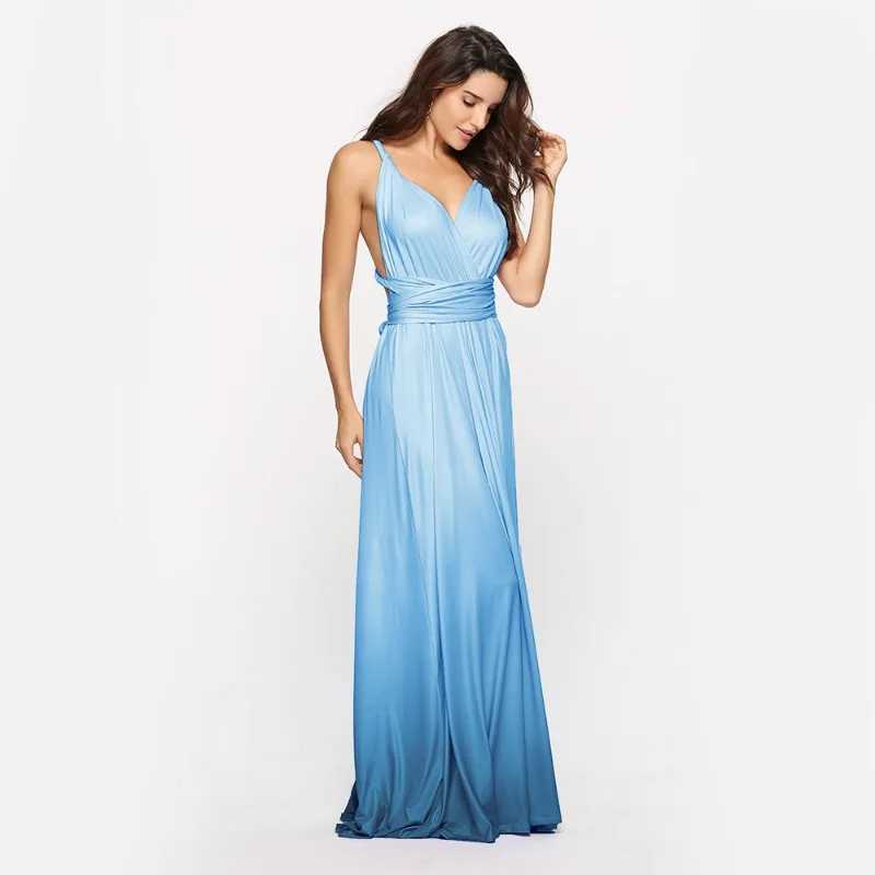 Summer fashion wear more legal wear cross backless sexy belt graduation ceremony color changing long skirt sexy dress W250430