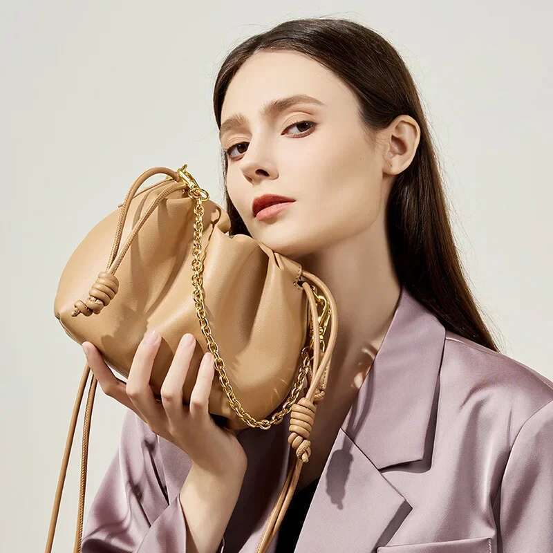 Womens Genuine Leather Shoulder Bag Designer Handbag Bucket Fashion Messenger Crossbody Bags