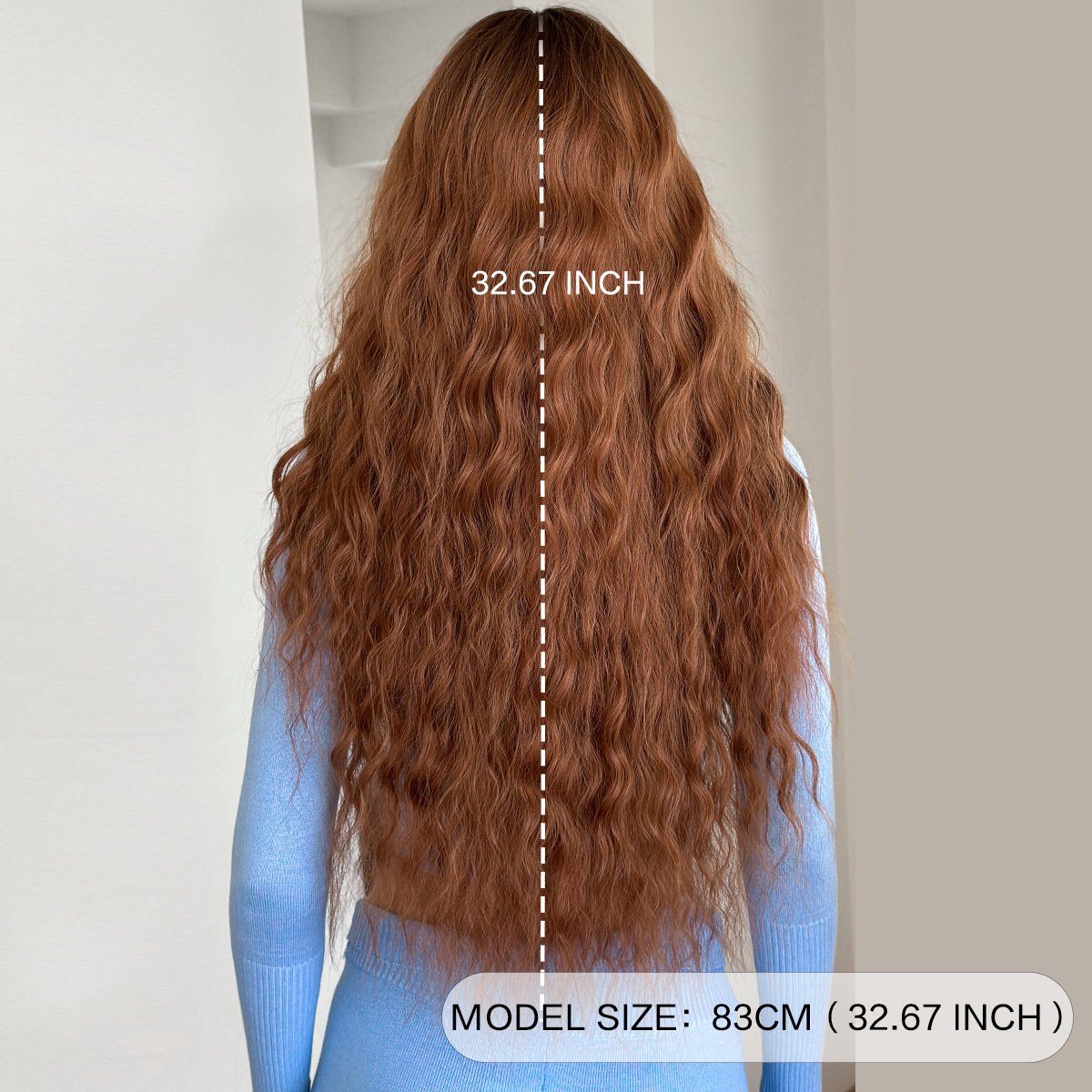 red Brown extra long wig full head set with big wavy curly hair daily fluffy rose net high-quality wig