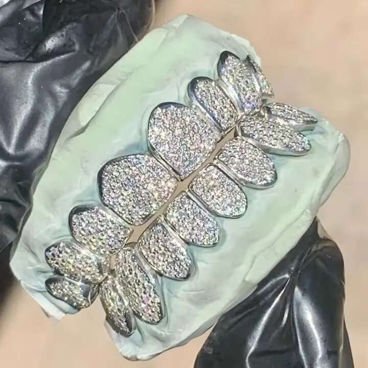 Premium Quality 925 Sterling Silver Vvs Moissanite Diamonds Iced Out Perm Deep Cut Moissanite Diamond Teeth Grillz