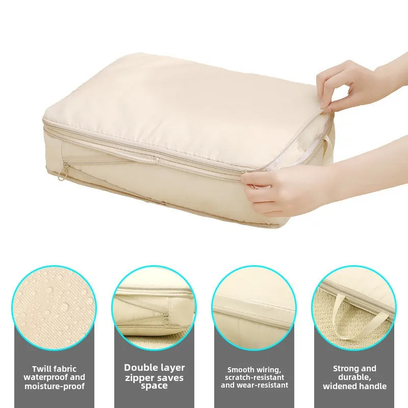 4Pcs/Set Travel Compression Packing Cubes Bag Portable Suitcase Clothes Organizers Waterproof Luggage Storage Cases Drawer Bags 250526