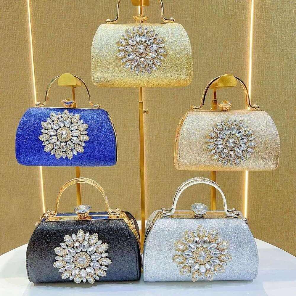 Dinner Bag New Box Banquet Full Of Water Diamond Inlaid Sunflower Women S Evening Dress Single Shoulder Crossbody Bag KQ