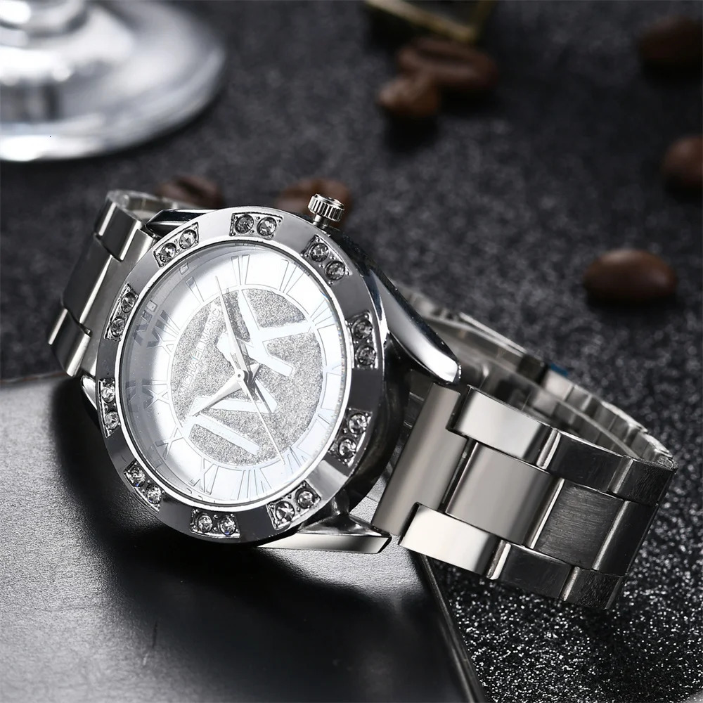 Womens Watch Fashion Diamond TVK Quartz Watch Business Stainless Steel Gold Womens Watch Gift Watch 250425