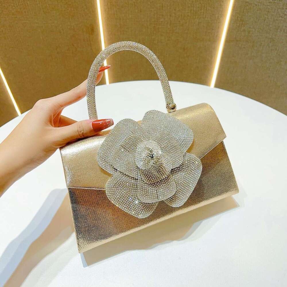 Dinner Bag Personalized Handheld Bag Set With Diamond Roses Super Hot Banquet Bag Cross Shoulder Straight French Style KQ