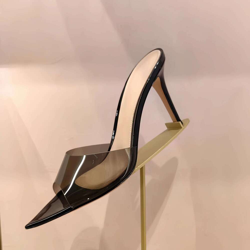 Fashion Designer Women's Simple Slippers Pointed Slip-on Mules Sexy Open Women Stiletto Sandals Outdoor Casual Shoes