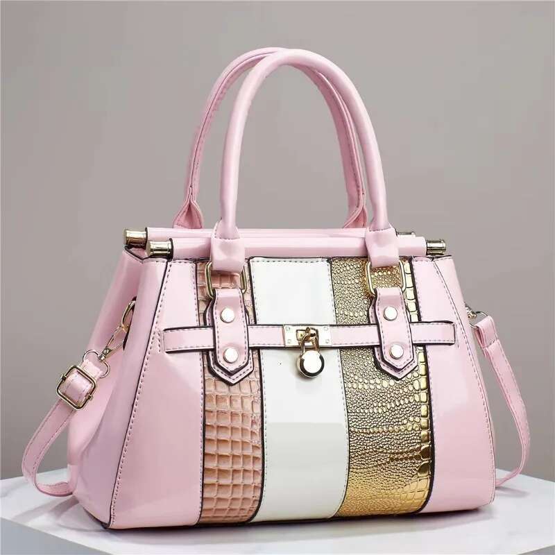 designer bag Fashionable New Women'S Handbag, Shiny Leather Large Capacity Shoulder Classic Retro Diagonal Cross Commuting Tote Bag